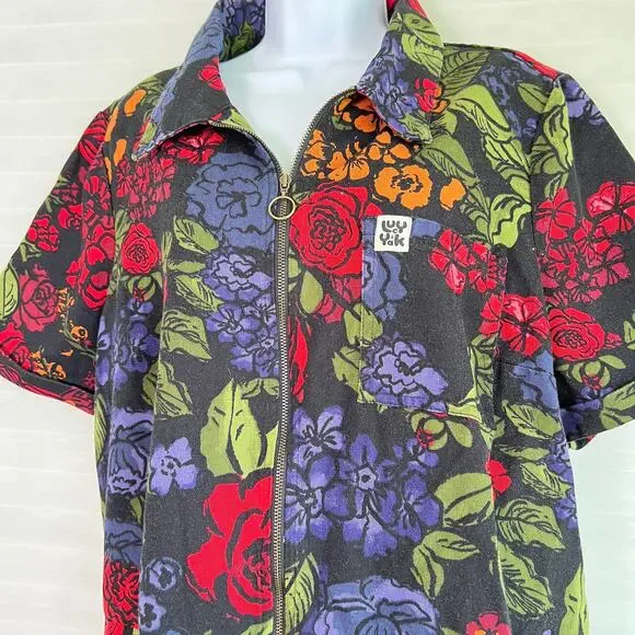 Lucy and Yak Womens Ragan Cotton Jumpsuit Maria Print Size 16 Tall Funky Cottage - Picture 4 of 9